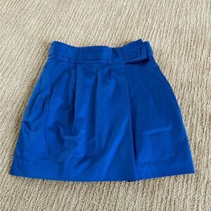 BCBGMaxazria Women’s Blue “Mila” the pleated sateen skirt